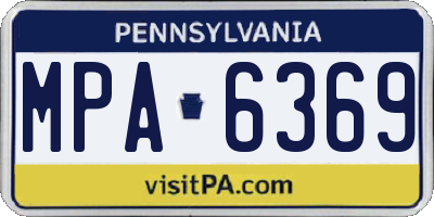 PA license plate MPA6369