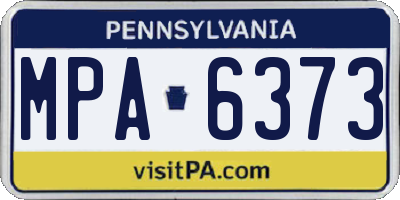 PA license plate MPA6373