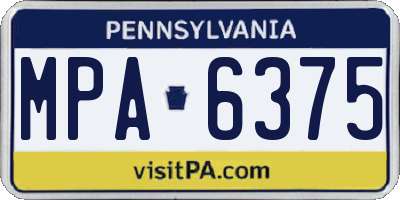 PA license plate MPA6375