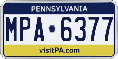 PA license plate MPA6377