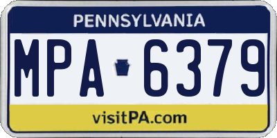PA license plate MPA6379