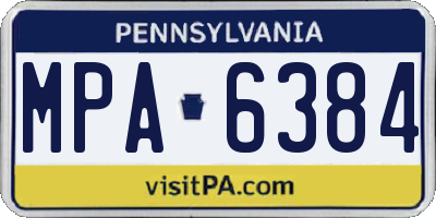 PA license plate MPA6384