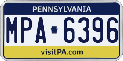 PA license plate MPA6396