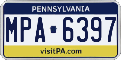PA license plate MPA6397
