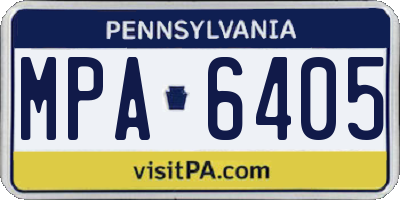PA license plate MPA6405