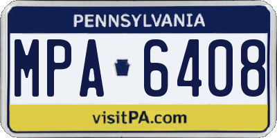 PA license plate MPA6408