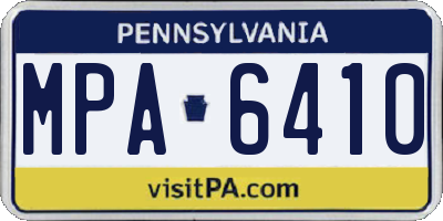 PA license plate MPA6410