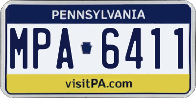 PA license plate MPA6411