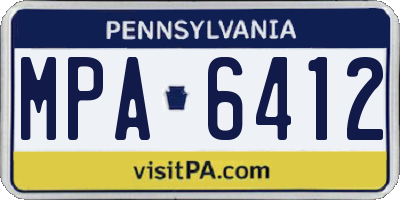 PA license plate MPA6412