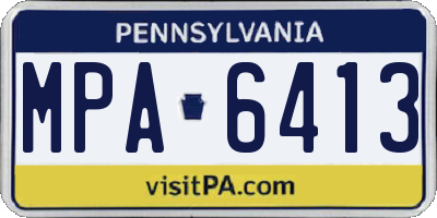 PA license plate MPA6413