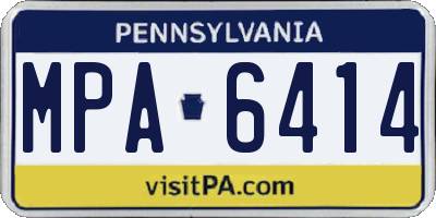 PA license plate MPA6414