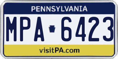 PA license plate MPA6423