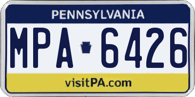 PA license plate MPA6426