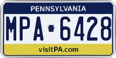 PA license plate MPA6428