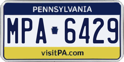 PA license plate MPA6429