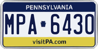 PA license plate MPA6430