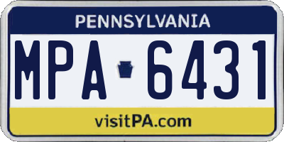 PA license plate MPA6431