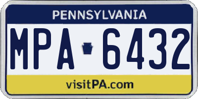 PA license plate MPA6432