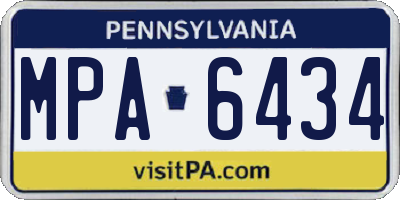 PA license plate MPA6434