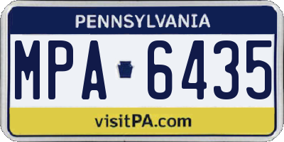 PA license plate MPA6435