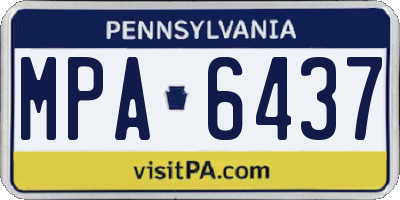 PA license plate MPA6437