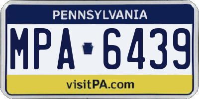 PA license plate MPA6439