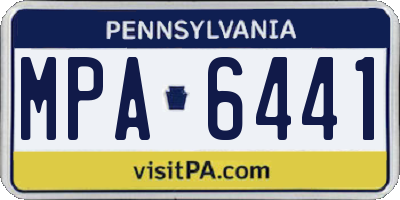 PA license plate MPA6441