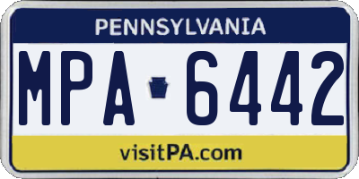 PA license plate MPA6442