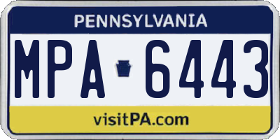 PA license plate MPA6443