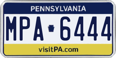 PA license plate MPA6444