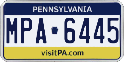 PA license plate MPA6445