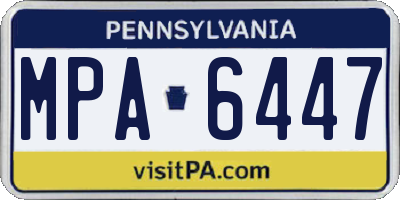 PA license plate MPA6447