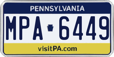 PA license plate MPA6449