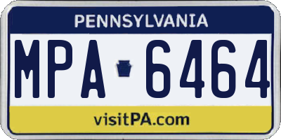 PA license plate MPA6464