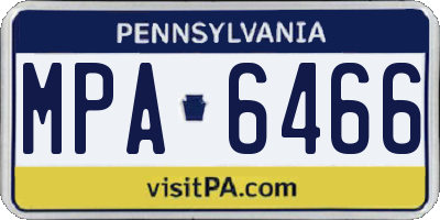 PA license plate MPA6466