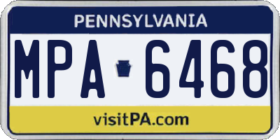 PA license plate MPA6468
