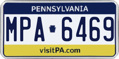 PA license plate MPA6469
