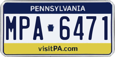 PA license plate MPA6471
