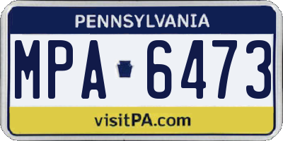PA license plate MPA6473