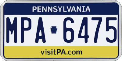 PA license plate MPA6475