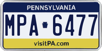PA license plate MPA6477