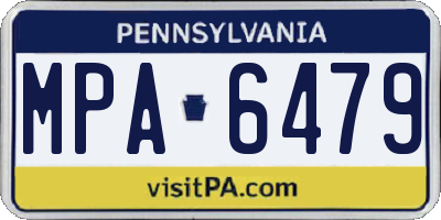 PA license plate MPA6479