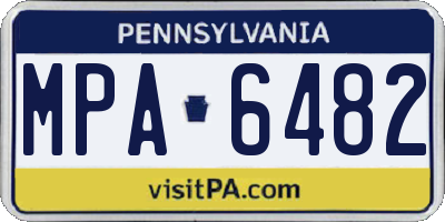 PA license plate MPA6482