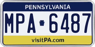 PA license plate MPA6487