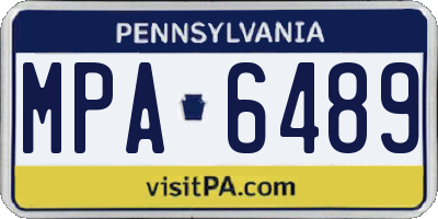 PA license plate MPA6489