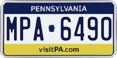 PA license plate MPA6490