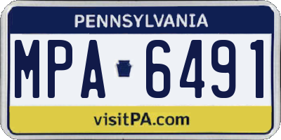 PA license plate MPA6491