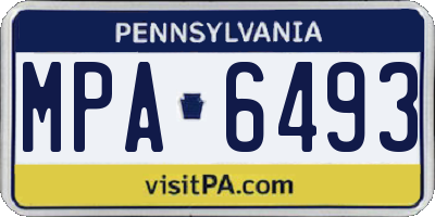 PA license plate MPA6493