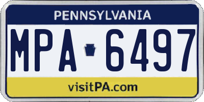 PA license plate MPA6497