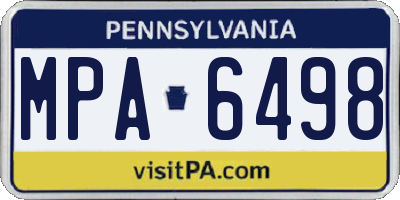 PA license plate MPA6498